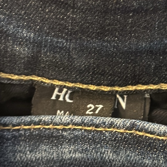 Hudson Women’s 27 Love Midrise Bootcut Denim Jean Distressed Dark Wash - Picture 7 of 9